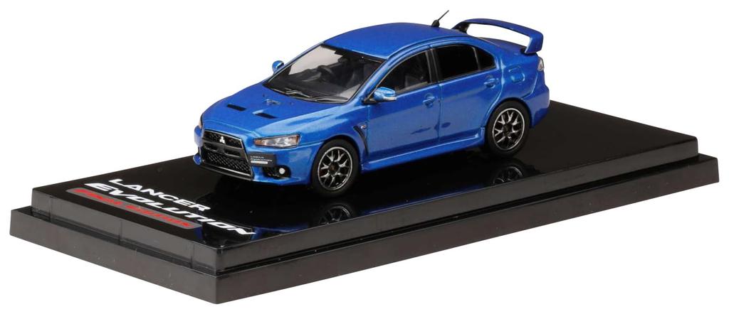HJ64 1/64 Mitsubishi Lancer Evolution X FINAL EDITION с моделью двигателя, Молния Синий Металлик, Готовая модель