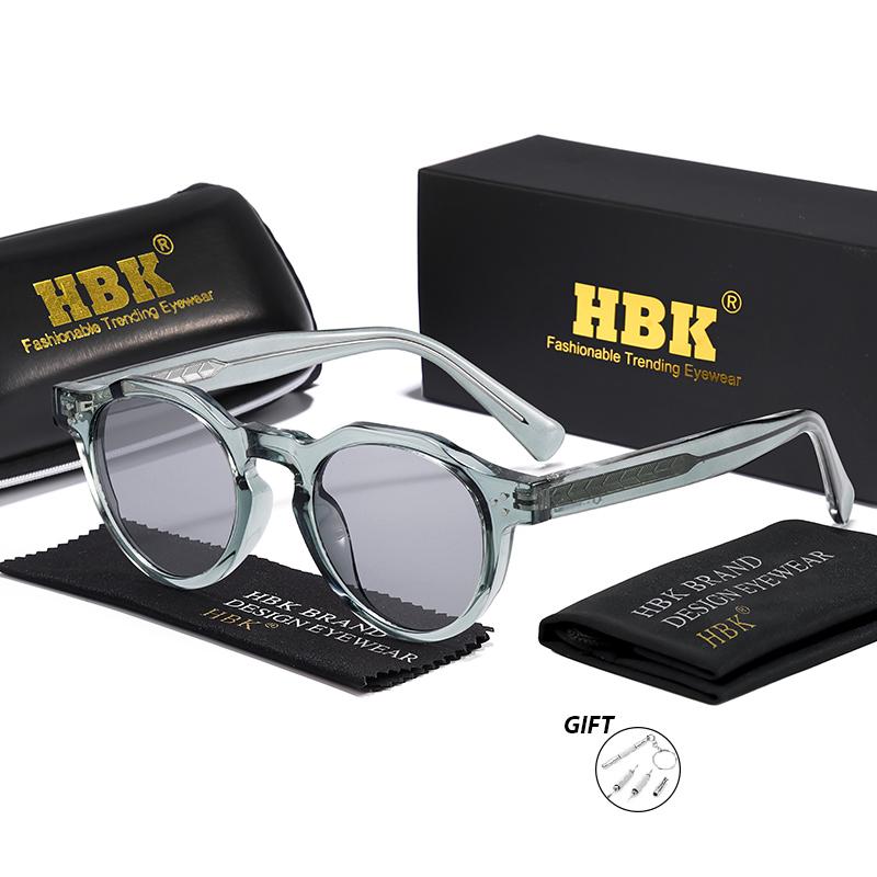 Мужские оптические солнцезащитные очки HBK Круглая оправа Очки для миопии по рецепту Индивидуальная настройка для улицы Очки для гиперметропии UV400