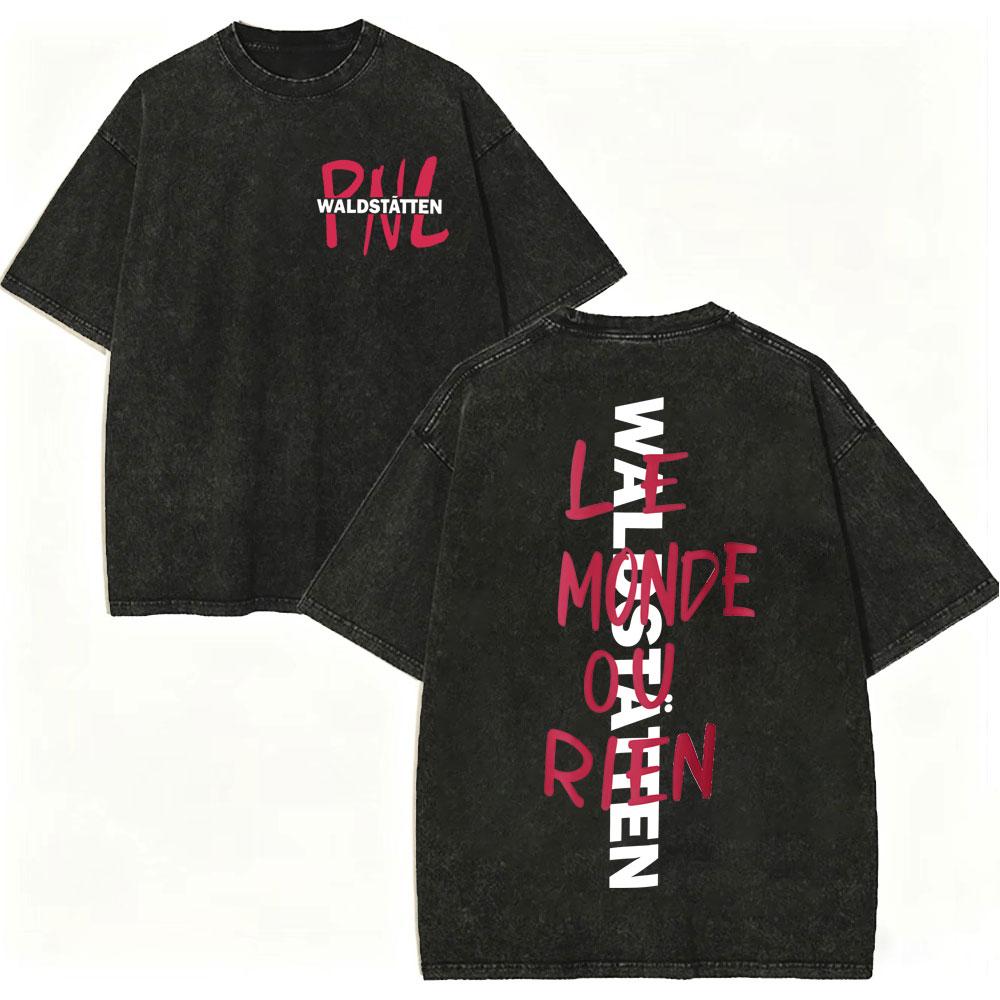 Vintage Washed Rap Group Pnl Album Print T Shirt Men Women Fashion Hiip Hop Tshirt Summer Casual Cotton Short Sleeve Tshirts