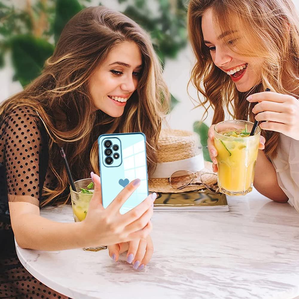 Case for Samsung Galaxy A13 4G, Electro heart, blue