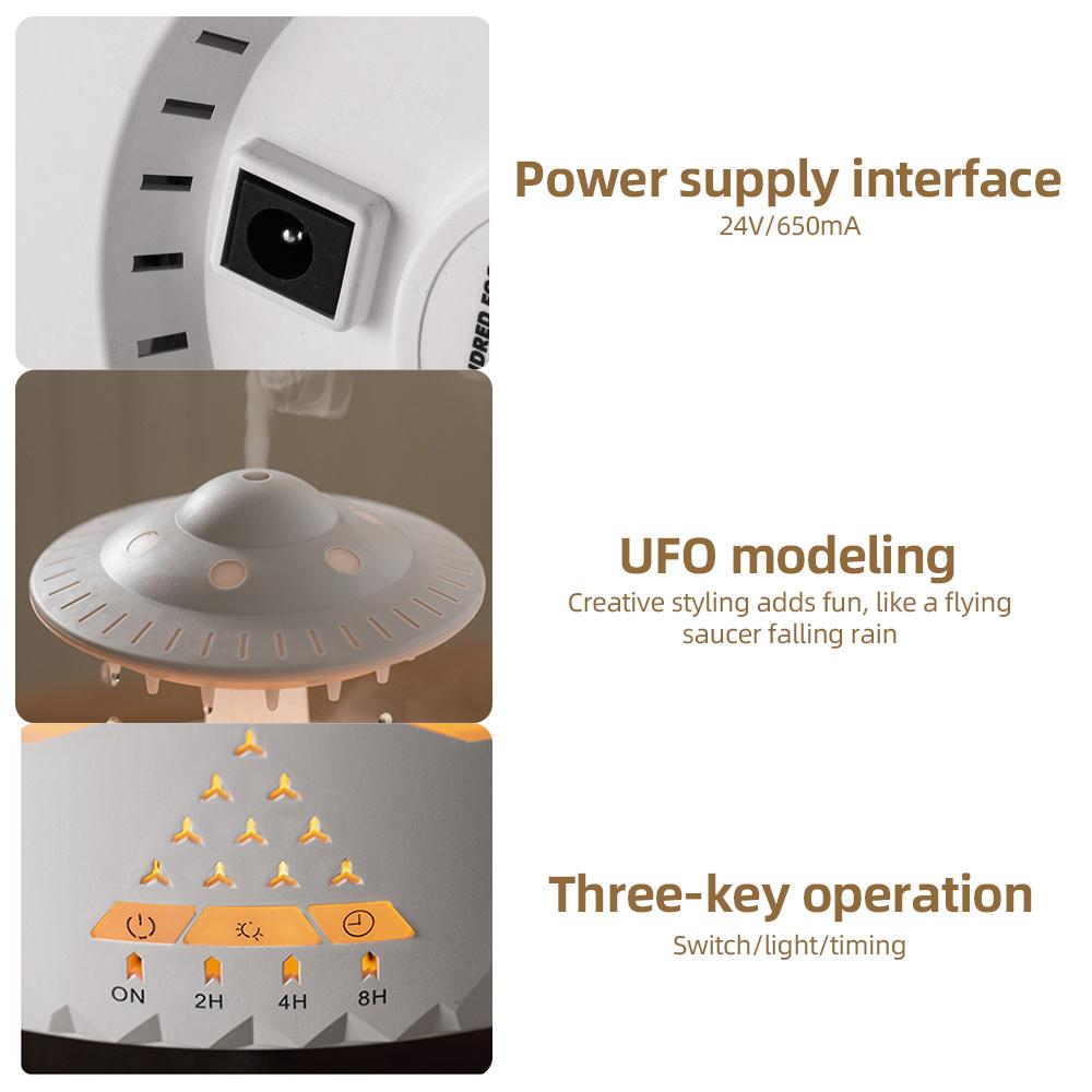 Увлажнитель дождевого облака, капельница для воды, 350 мл, таймер большой емкости, прохладный туман, диффузор эфирного масла с 7
