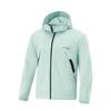 Li Ning Серия Urban Outdoor Однотонная Толстовка с капюшоном на молнии Свободная Дышащая Защита от УФ-лучей Солнцезащитная куртка Унисекс Куртка Серо-зеленый AFDV461-8