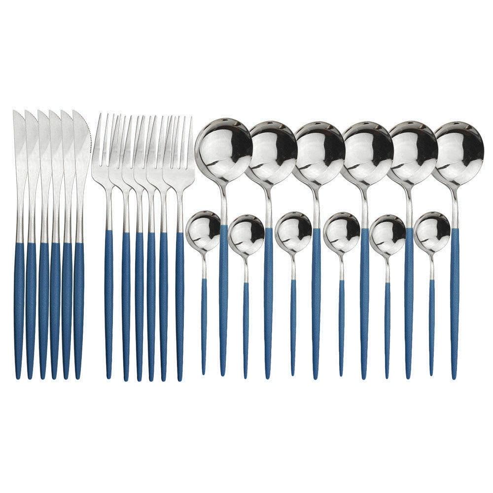 24 шт., черный западный набор столовой посуды, набор столовых приборов из нержавеющей стали, вилка, нож, ложка, набор столовых приборов, набор столовых приборов, набор столовых приборов