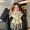 New Imitation Cashmere Plaid Scarf Women's Autumn and Winter Versatile Thickened Warm Student Fringed Scarf