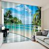 3D Природа Чайка Пейзаж Море Лес Небо Пляж Оконные Шторы Для Гостиной Детская Спальня Ванная Кухня Дверь Домашний Декор2 Шт.