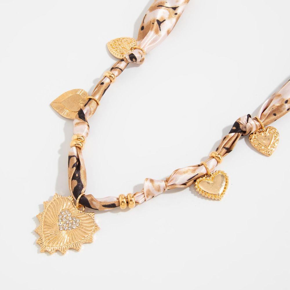 Leopard Print Conch Starfish Necklace Seashell Beads Chain Choker Scarf Necklace Gold Jewelry