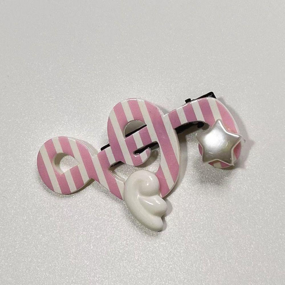 Acrylic Musical Note Hair Clip Anti Slip Star Wing Clip Fashion Student Hair Accessory Casual Wear