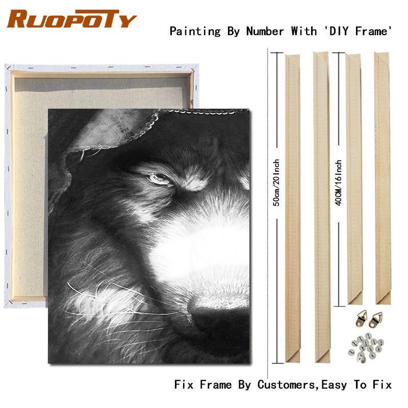 RUOPOTY Картина по номерам Слон, акрил на холсте, уникальный подарок, картина по номерам, лев, животное, украшение для дома