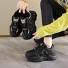 Fried Street Dad Shoes Girl 2025 New Spring Popular Black Single Shoes Muffin Platform European Versatile Casual Sneakers
