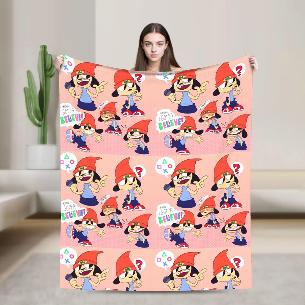 Parappas The Rappers Blankets Quality Super Warm Throw Blanket Winter Airplane Travel Couch Chair Funny Bedspread