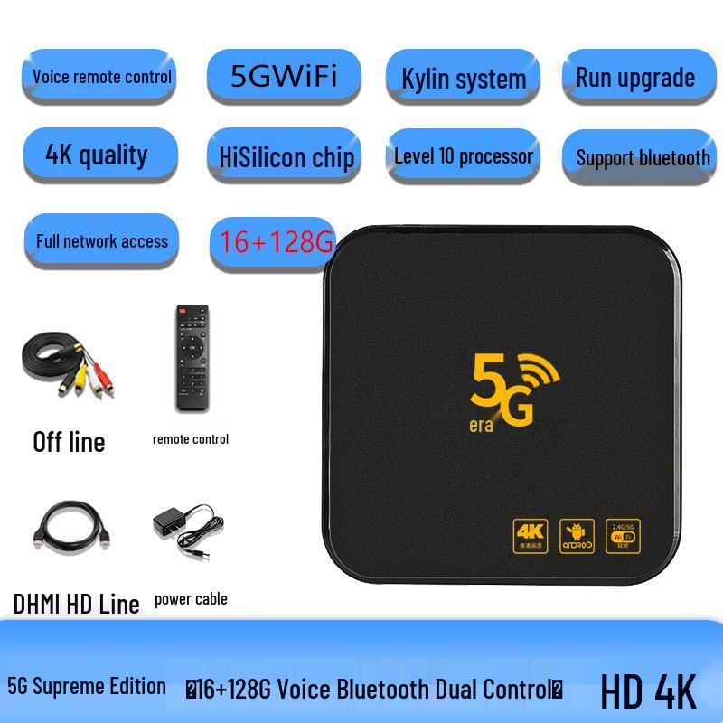 Беспроводная 4K HD 5G приставка для пожилых людей с функцией трансляции экрана 2024