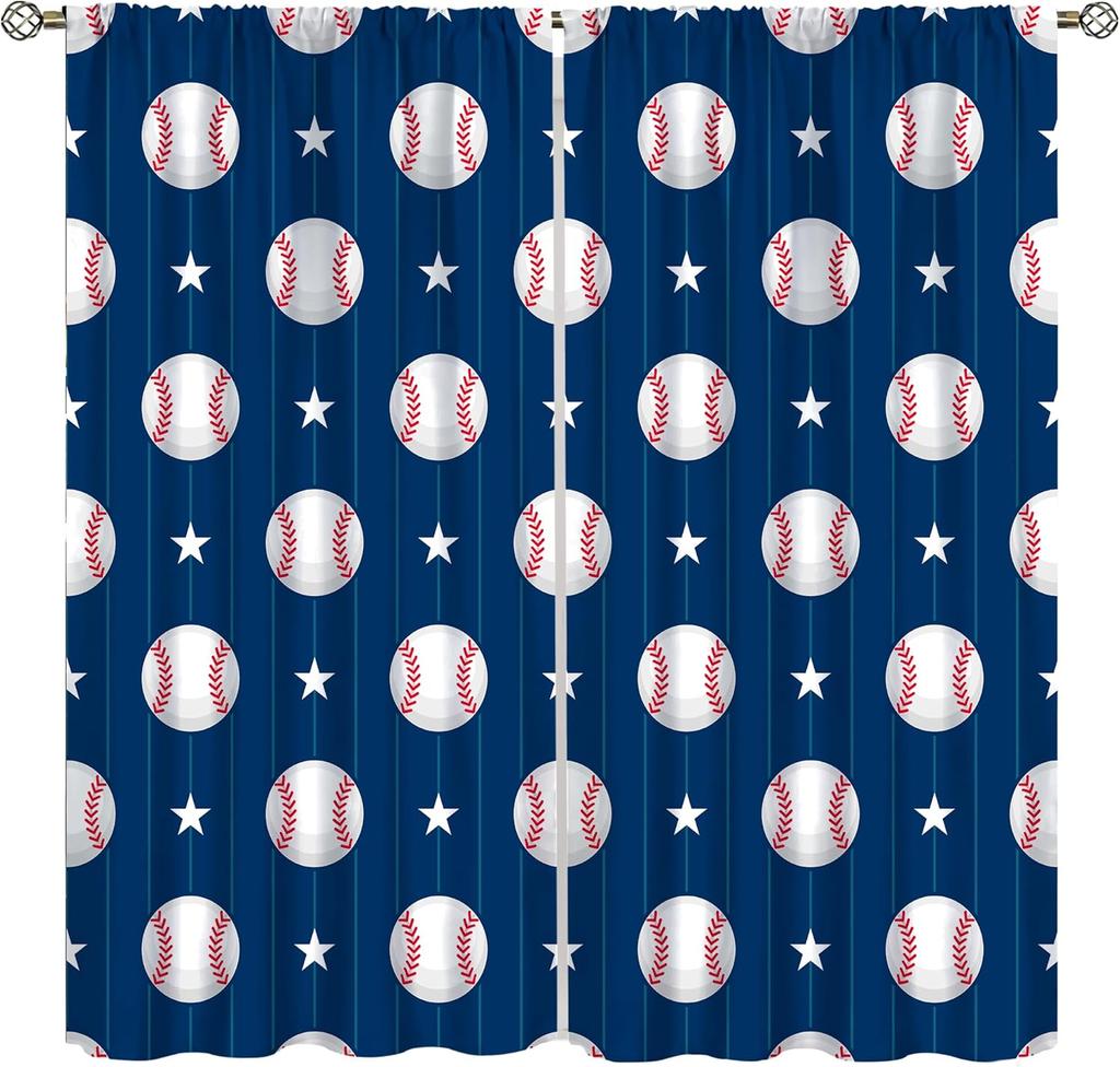 Soccer Curtains Green Field Lights Bleachers Show Moments Ball Games Color Illustrations Window Treatments Boys Teens Bedroom