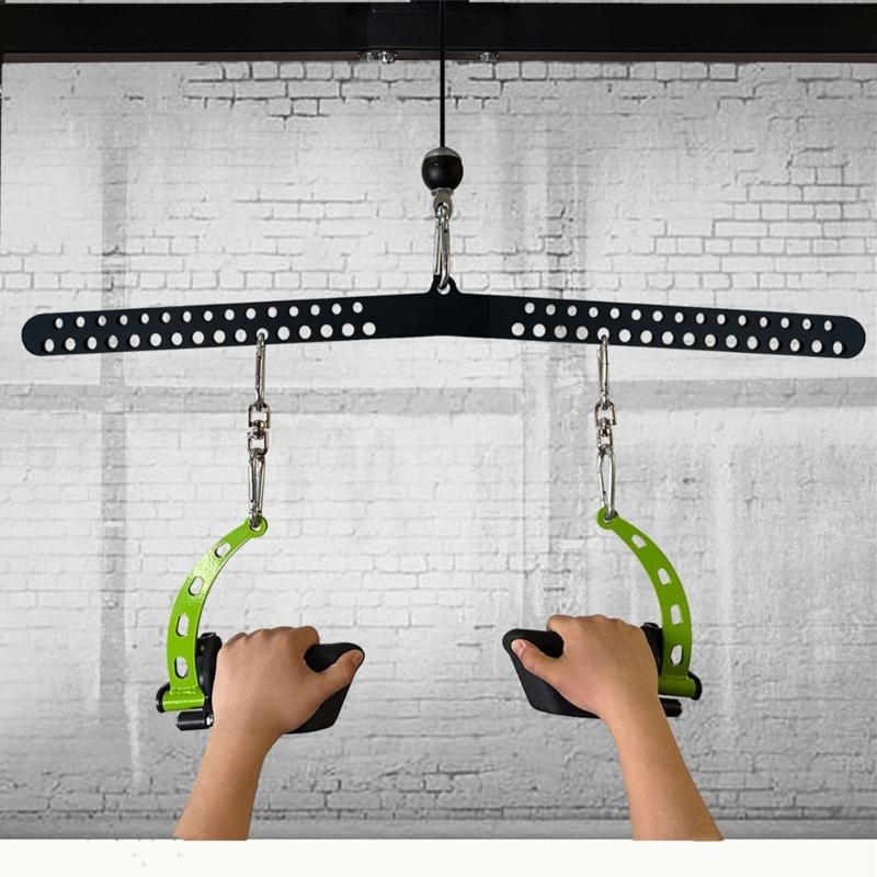 Адаптер системы тросового шкива с двойной на одинарную рукоятку D для крепления троса на перекладине для тяги вниз, тросовый тренажер для стойки для приседаний