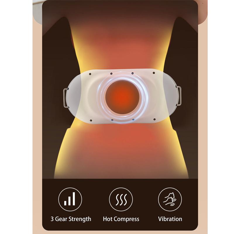 Электрический ручной массажер для живота, вибрационный массажер с горячим компрессом и 3 режимами, улучшает запор и метеоризм