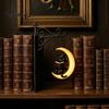 Декоративное освещение для книжных полок Готические металлические подставки для книг с подвесным светом, Кот Ворон Призрак Декоративная ворона Древний книжный ограничитель Лампа для книжной полки,