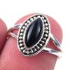 Natural Black Onex Gemstone Handmade 925 Solid Sterling Silver Ring Size 6 L8S47