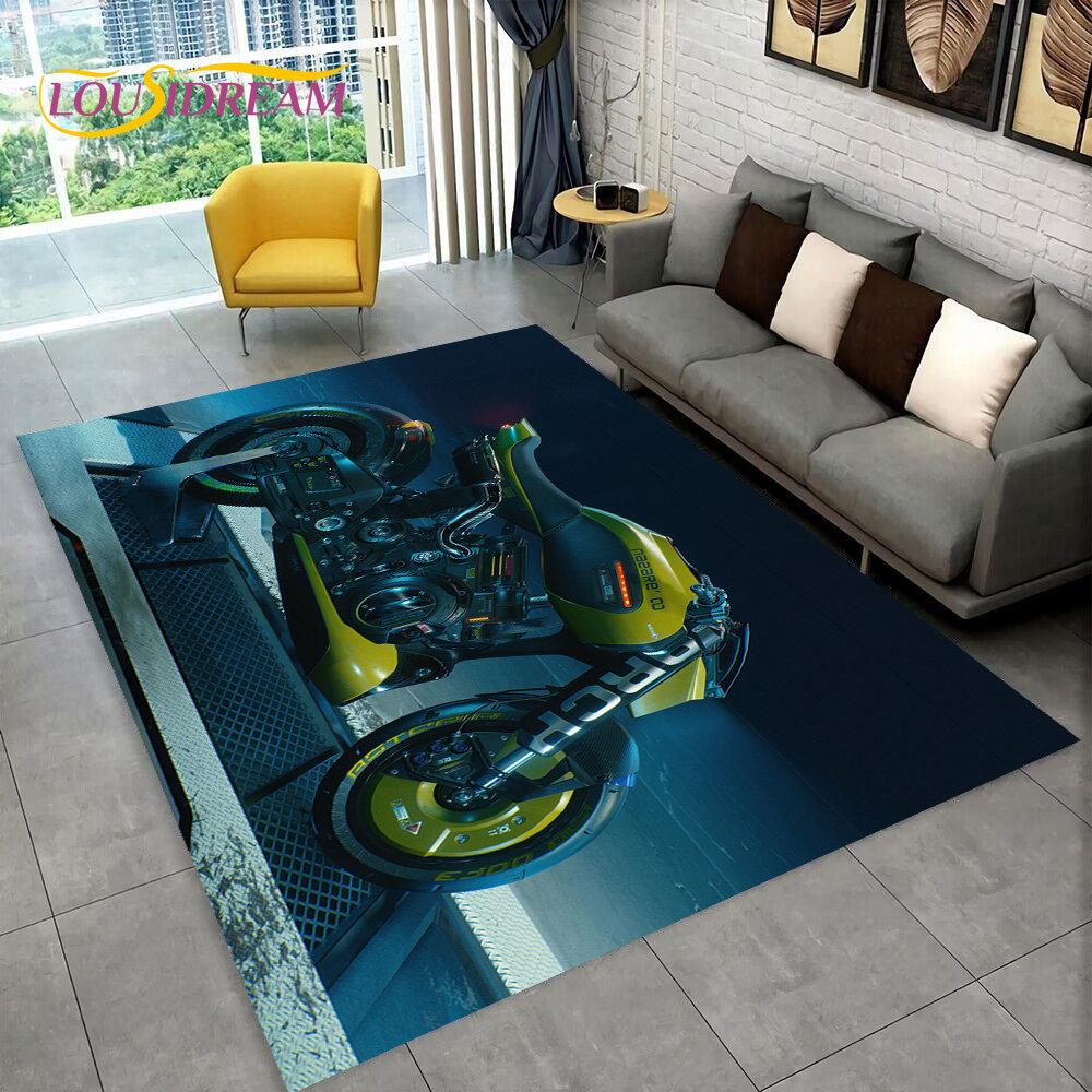 3D Киберпанк Концепт Мотоцикла Мультяшный Ковер, Ковер для Гостиной Спальни Дивана Прихожей Декор, Детский Нескользящий Коврик