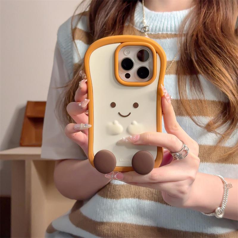 Милый объемный чехол для телефона в форме тоста для iPhone 12 13 14 15 16 promax