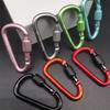 Outdoor Aluminum D Shape Locking Carabiner Keychain Backpack Clip Rope Hook for Camping Hiking Gear Accessories