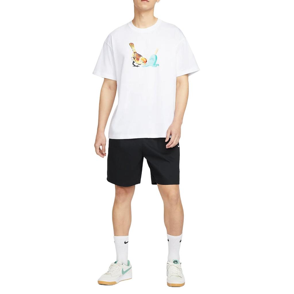 Nike Sb Удобная Модная Мягкая Приятная к Коже Футболка с Коротким Рукавом Мужские Топы Белая HJ0819-100
