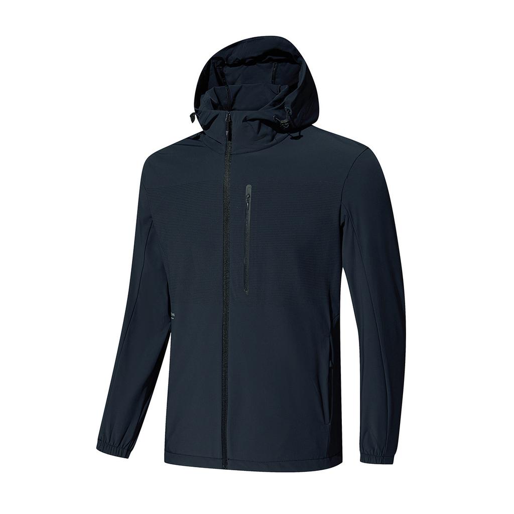 1011 Summer Men's Outdoor Mountaineering UPF10 Sunscreen Clothing Hooded Elastic Breathable Striped Skin Clothing