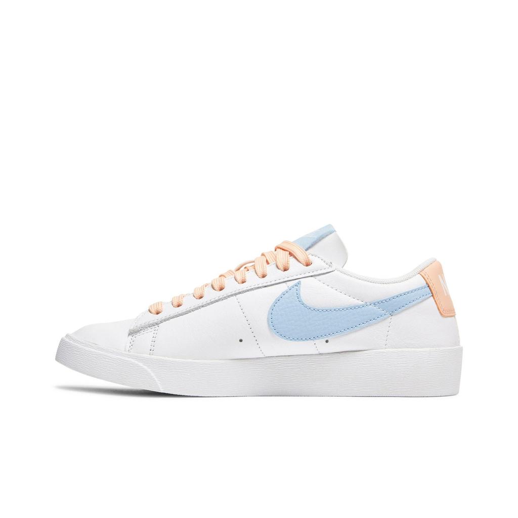Nike Womens Blazer Low LE 'Psychic Blue' (women's sizes) White / Psychic Blue / Sunset Haze Skateboard Shoes AV9370 104