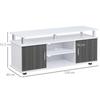 TV Cabinet Unit for TVs up to 50'' with Storage Shelf and Cupboards, Living Room Entertainment Center Media Console, Grey and White