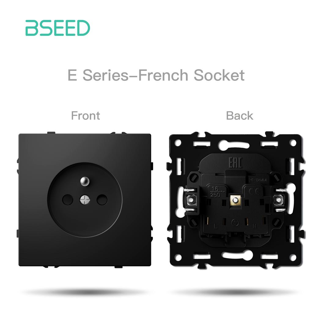 BSEED Модуль кнопки выключателя DIY Зарядка телефона от USB Розетка FR Части Настенный светильник Большой выключатель Пластиковая рамка Комбинация Серия E
