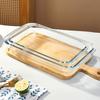 Жаропрочная стеклянная форма для выпечки прямоугольная контейнер для хранения продуктов свежими противни для выпечки микроволновая печь