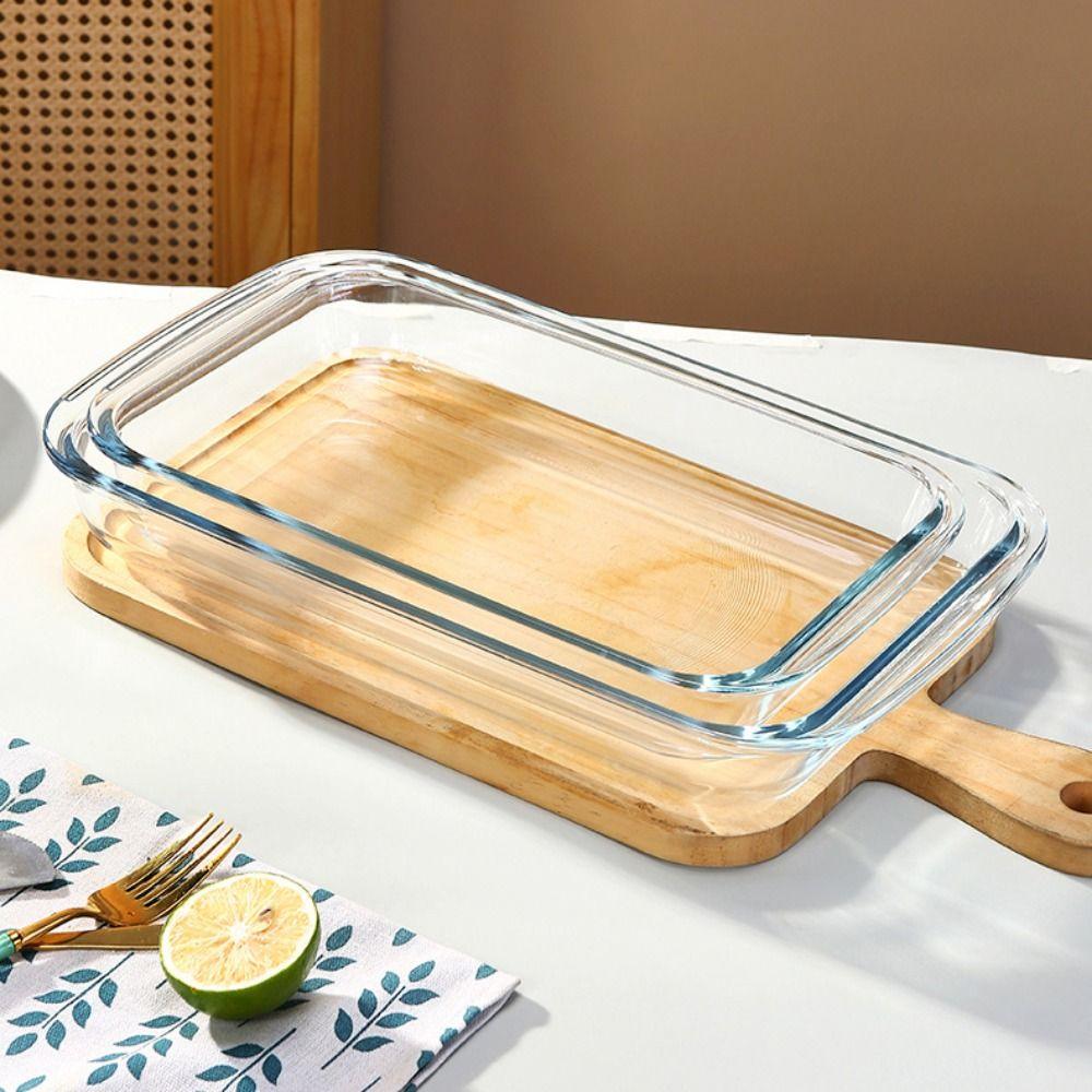 Жаропрочная стеклянная форма для выпечки прямоугольная контейнер для хранения продуктов свежими противни для выпечки микроволновая печь