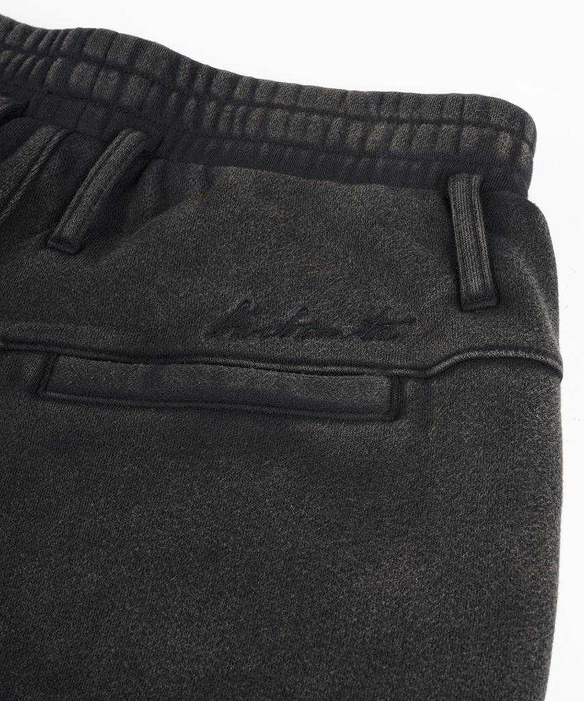 BIRBANTE Garment-Washed Comfort Loose Fit One-Pleat Sweatpants - Charcoal