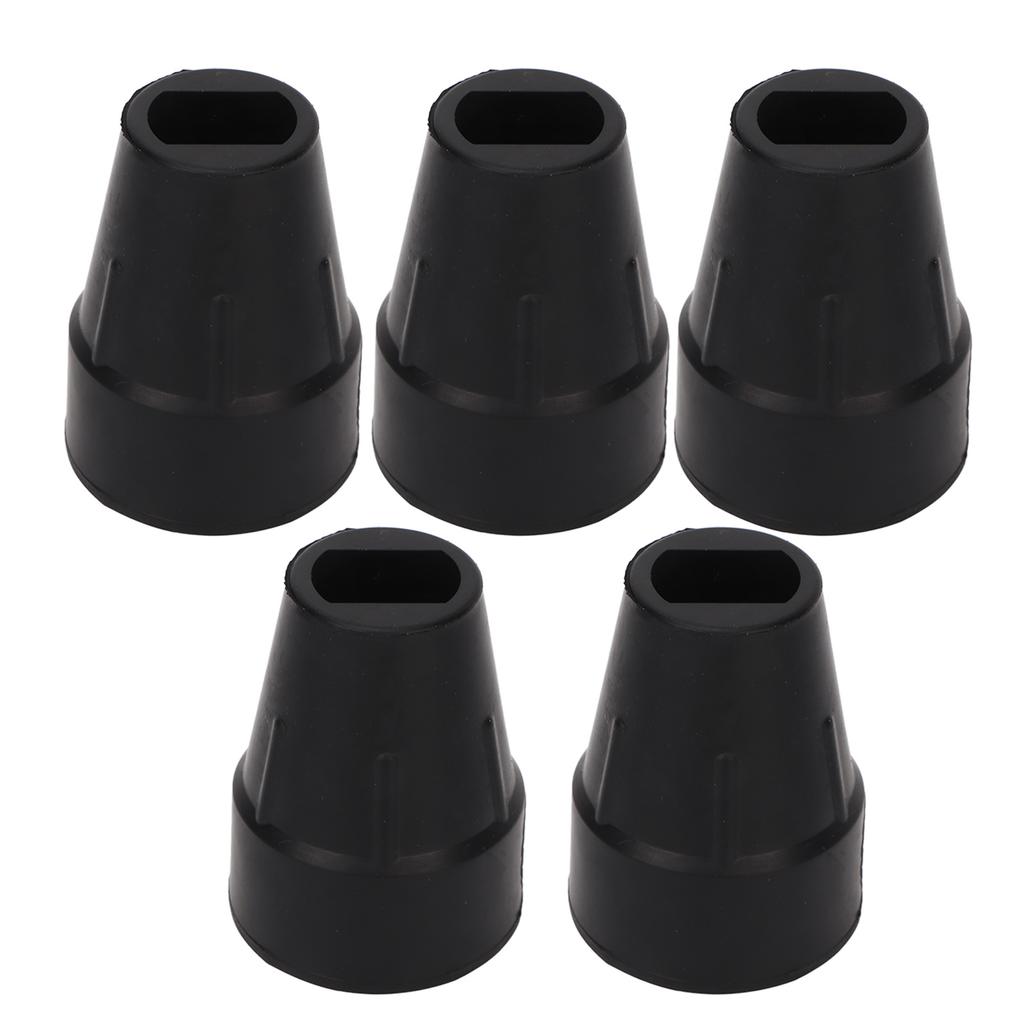 5pcs Walking Cane Tip Flat Rubber Wear Resistance Replacement Crutches Accessories for Grass Loose