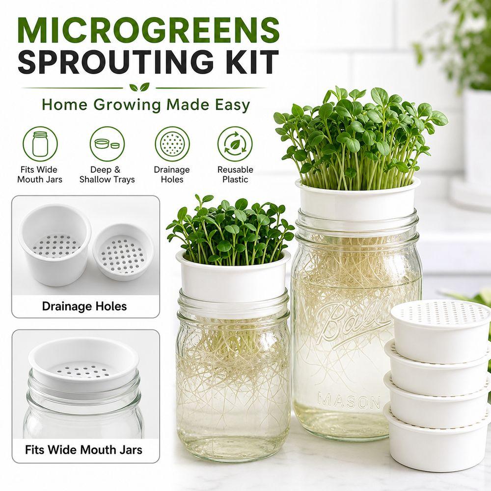 2/4pcs Drain Hole Seed Sprouting Trays Plastic Deep Tray Microgreens Sprouting Kit