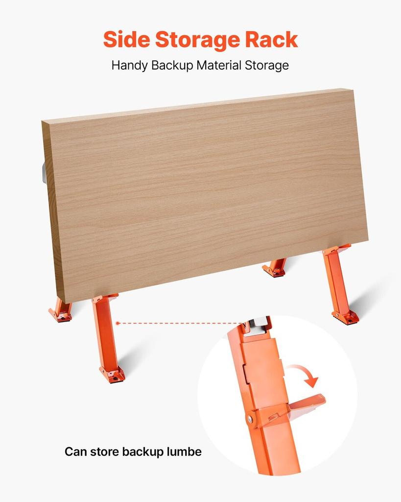 Saw Horses, 2 Pack Folding Work Horses, 816.5 kg Load Capacity Sawhorse with Heavy Duty Legs, Adjustable Height Saw Horse with Non-Slip Foot Pads, for