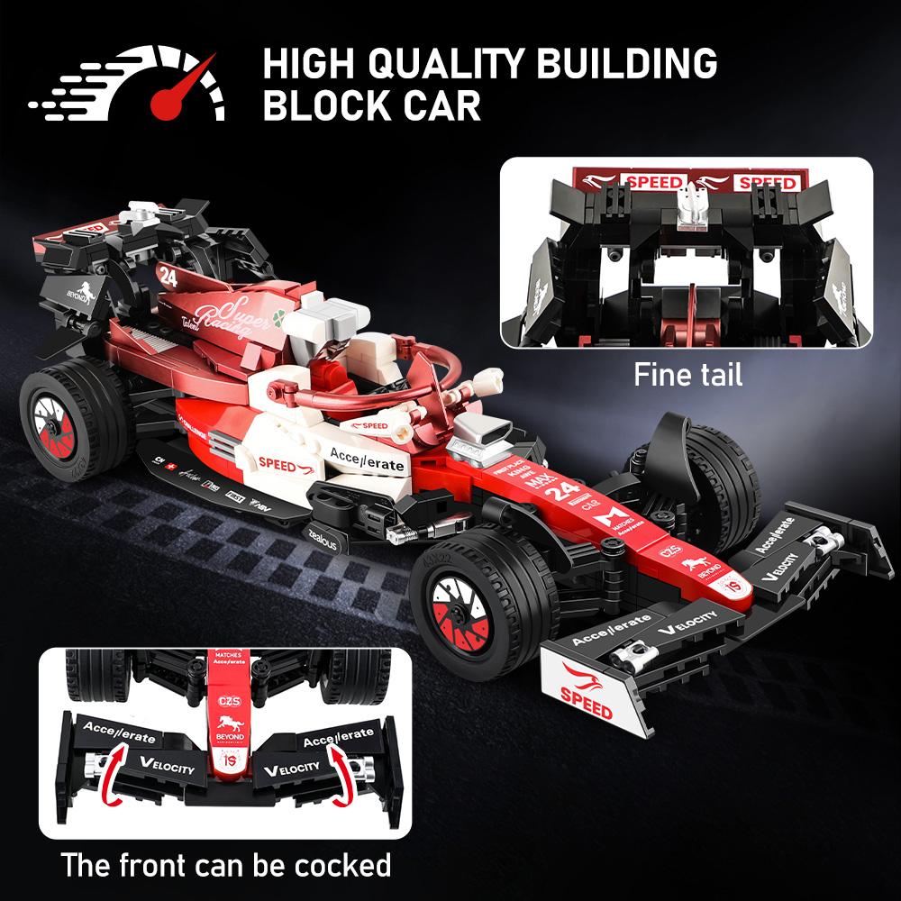 Нетоксичный 623 шт. 1:24 Технических Знаменитых Гоночных Автомобиля Формулы-1 Строительные Детали Модели Городской Транспорт Крутые Модели Автомобилей Наборы Игрушек Праздничные Подарки для Взрослых