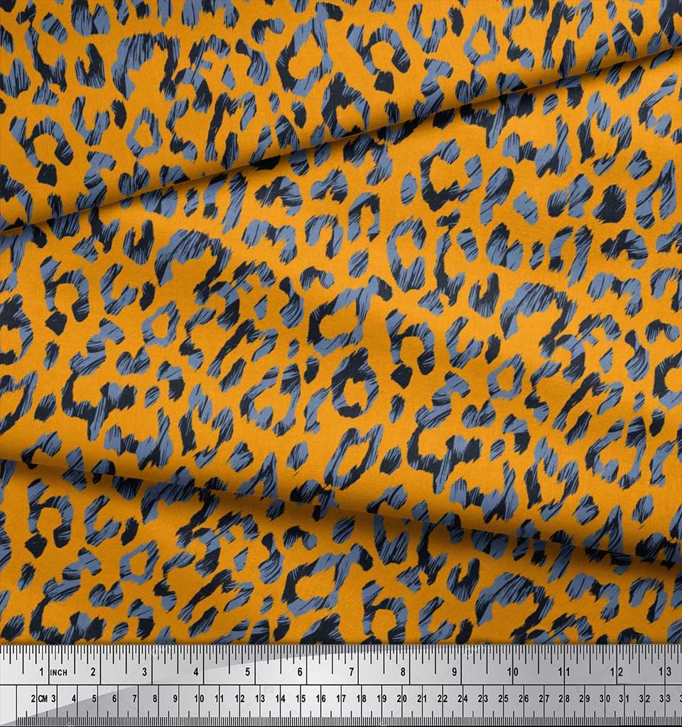 Soimoi Японская креп-сатиновая ткань с леопардовым принтом из кожи животного, ткань для рукоделия по метрам, 42 дюйма