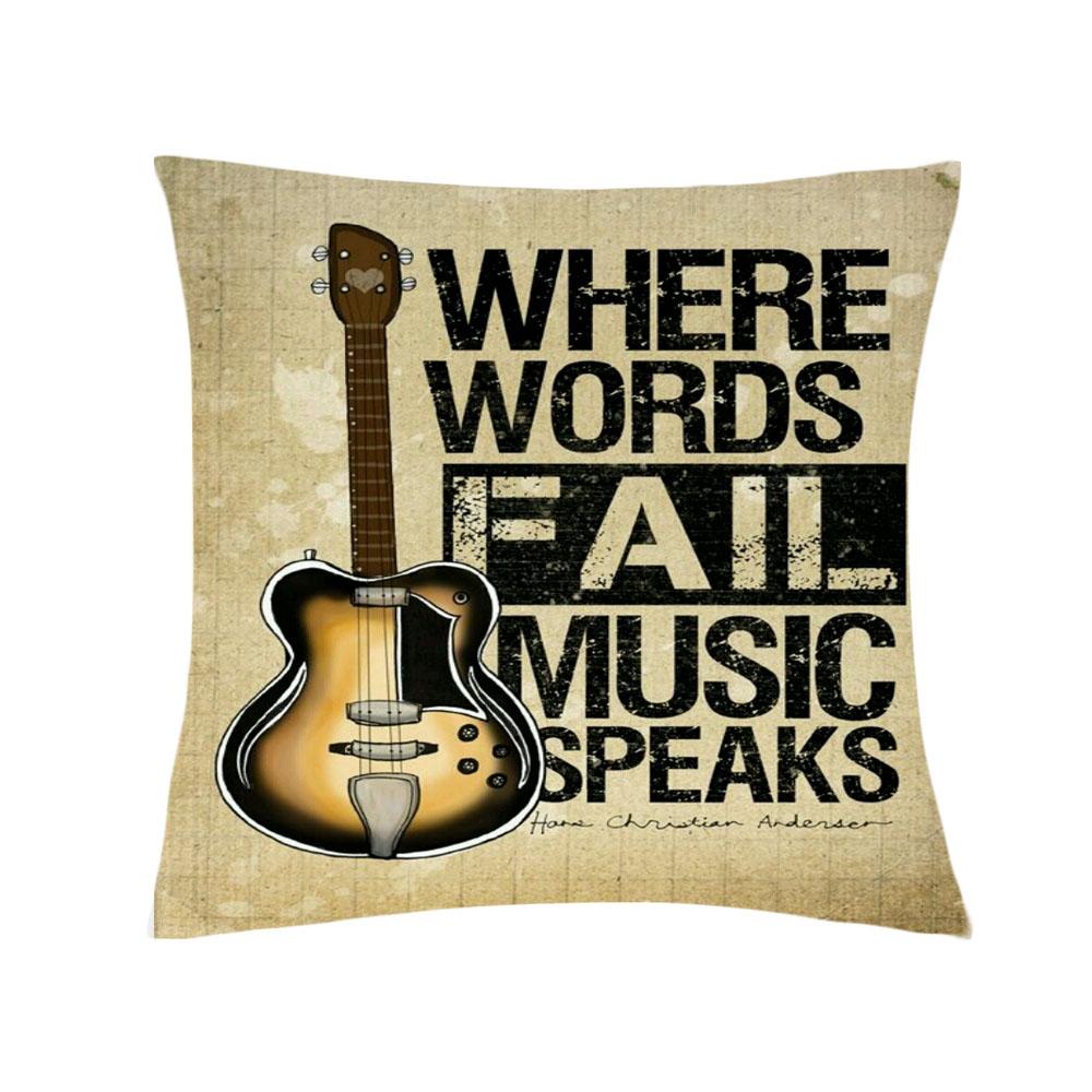 Retro Music Notes Doublesided Printed pillow cover Short plush Suitable living rooms bedrooms sofas throw cushion cover