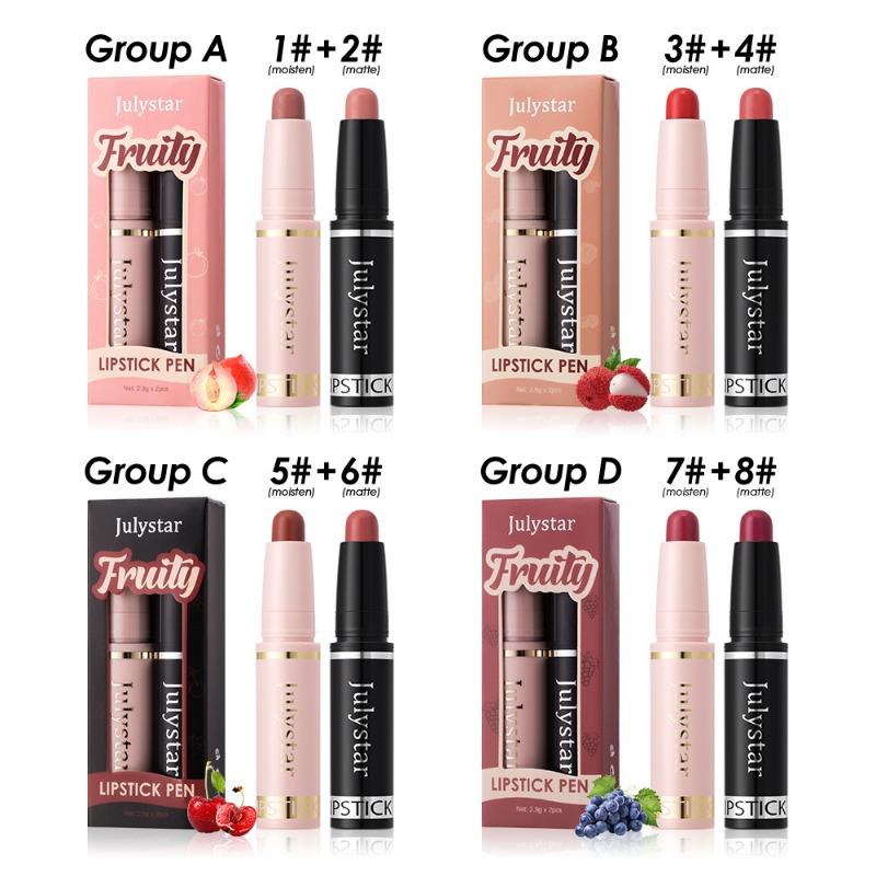 Фруктовый аромат увлажняющий блеск для губ Beauty Gloss Lipstick Стойкая водостойкая матовая помада Top Two