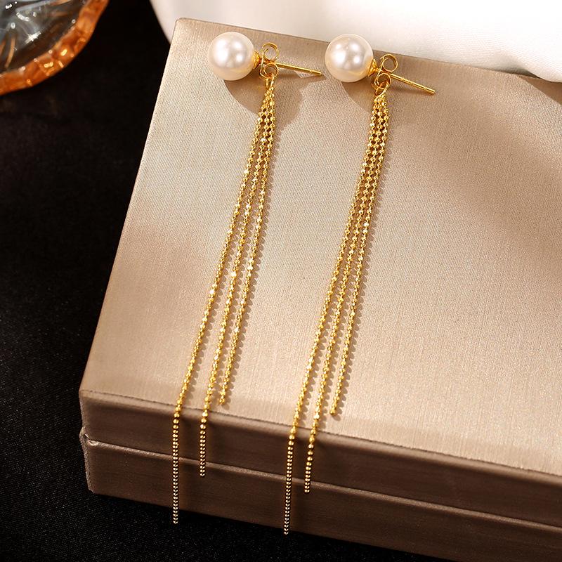 Серьги-кисточки из серебра 925 пробы Banyan Tree с длинным жемчугом для женщин