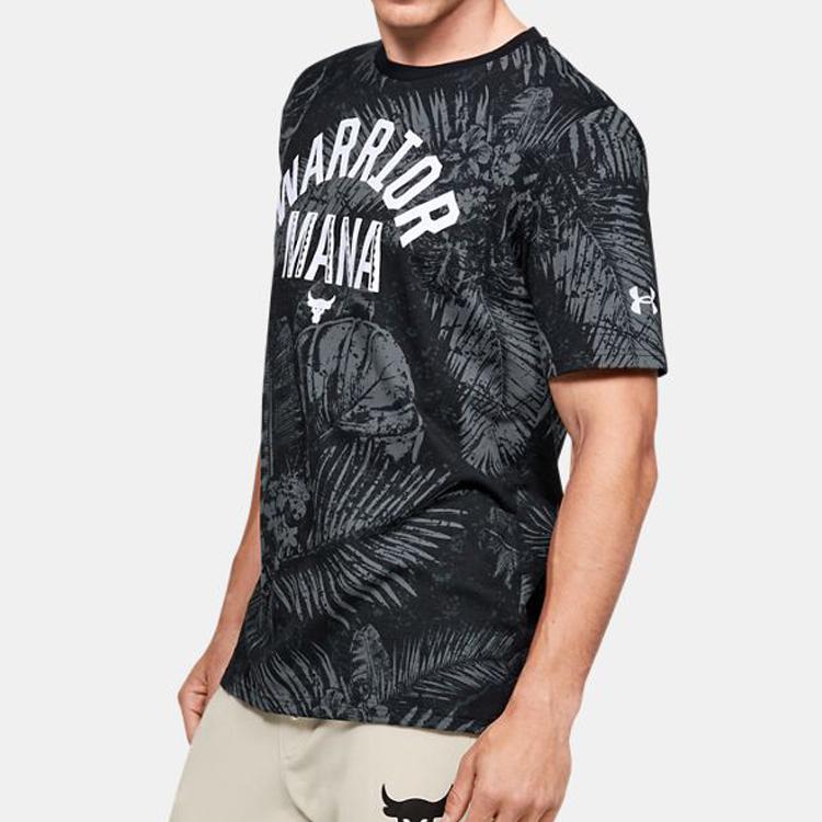 Under Armour Спортивная футболка прямого кроя с принтом алфавита, мужские топы, черная 1351585-001