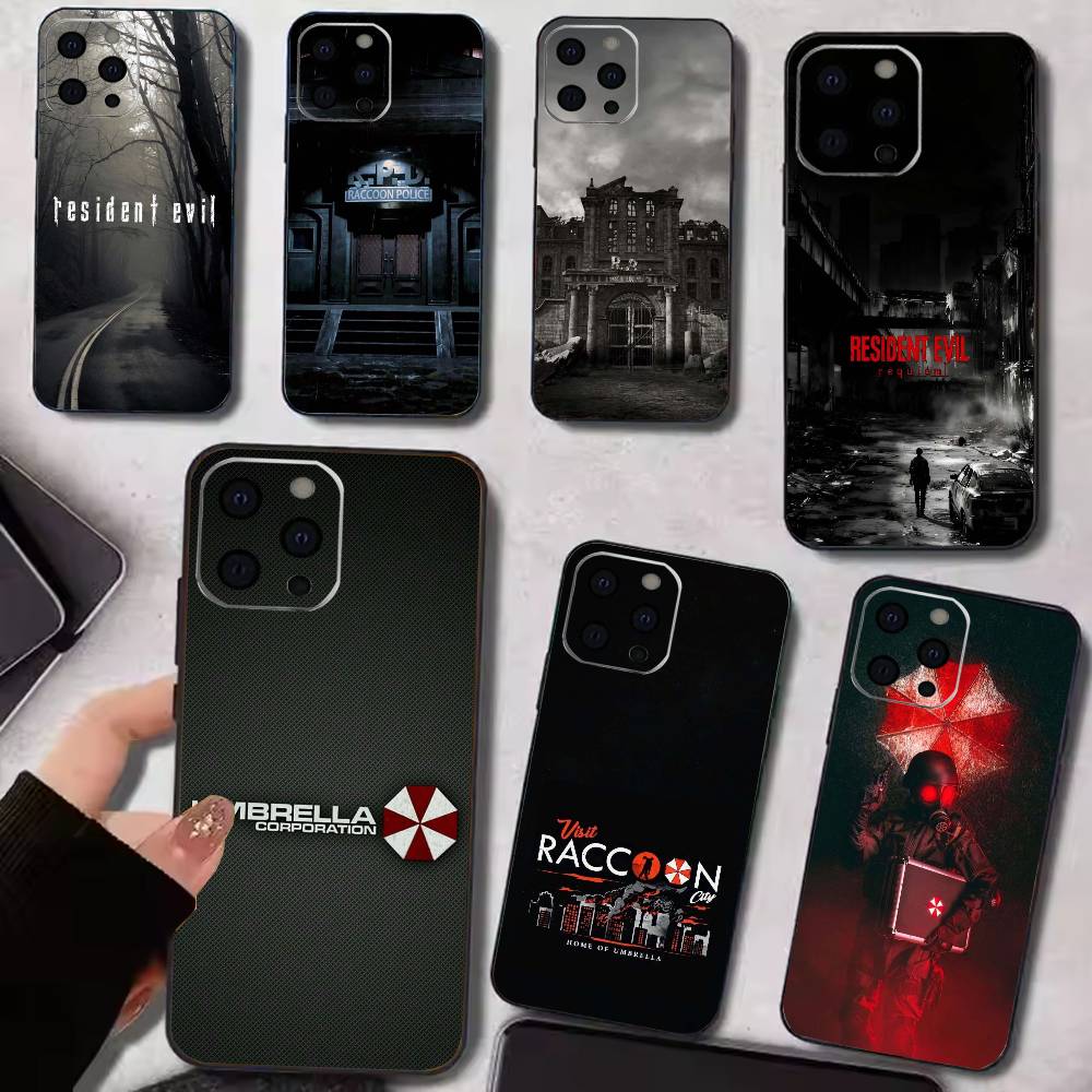 Чехол для телефона Resident Evil для iPhone 17,16,15,14,13,12,11 Plus,Pro Max,XS,Мягкий силиконовый черный чехол