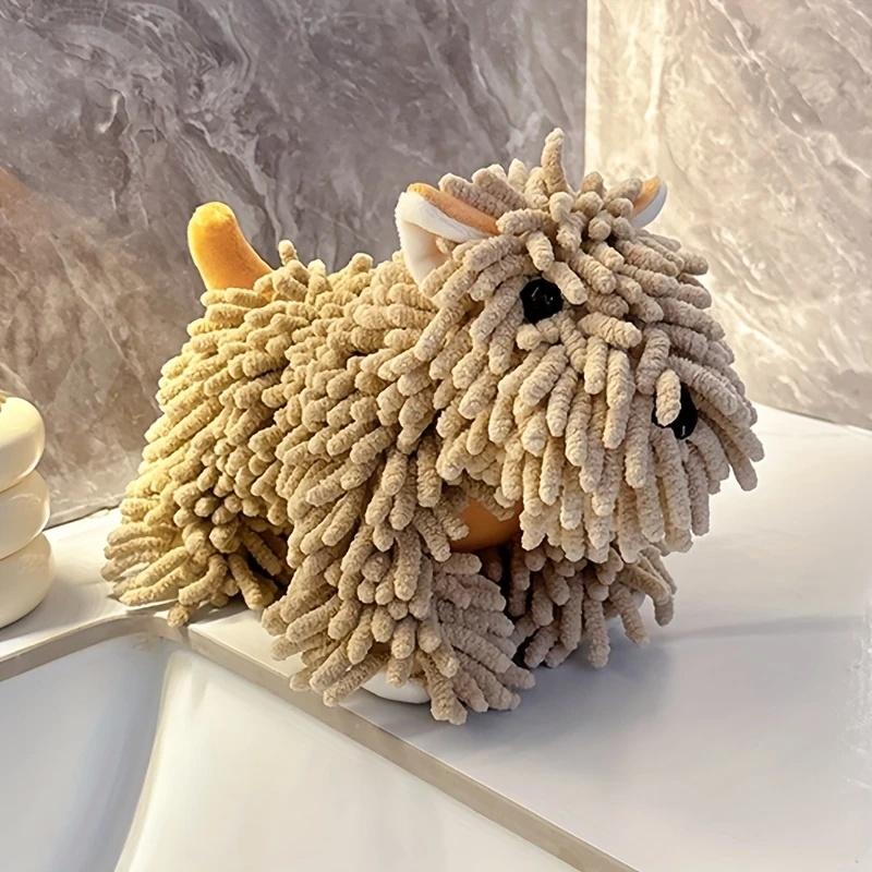 1Pc Cute Puppy-Shaped Hand Towel Wall-Mountable Multi-Color Options - Ideal For Kitchen & Bathroom Use Hand Towels For Bathroom