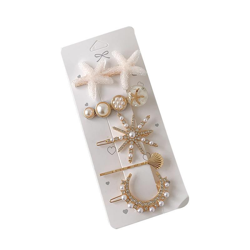 1Set Handmade Pearl Hairpins Pin for Women Fashion Rhinestone Flower Barrettes Headwear Girls Sweet Hair Clips Hair Accessories