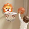 Indoor/Outdoor Basketball Hoop Set | Youngsters' Cartoon Animal Wall-Mounted Playset with Mini Balls & Pump