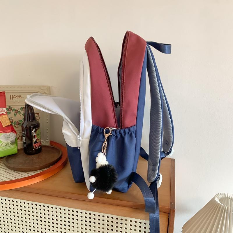 Female Block Color Backpack Girls School Bag Junior High School Student Backpack