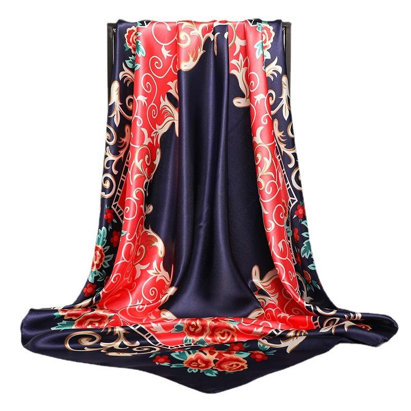 90 * 90 см новый шелковый шарф женский весенне-летний декоративный шарф солнцезащитный дорожный платок осенне-зимний шарф тонкий выпуск
