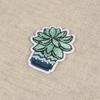 Patch - Mono Quick - Cactus In Pot - Blue - 3.5cm X 3cm - Original Decoration