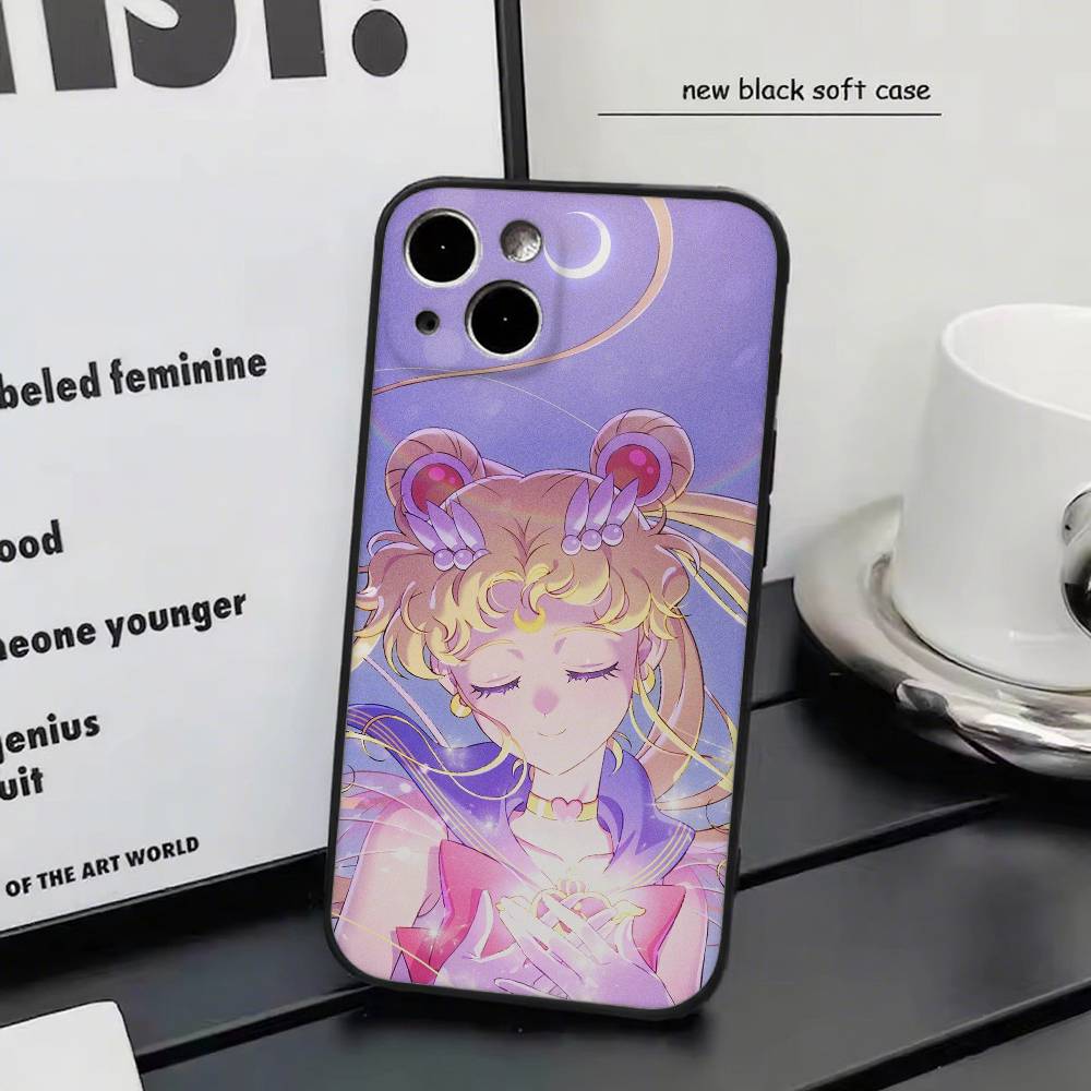 T-Tsukino U-Usagi Brave Cartoon Girl Sailor M-Moon Phone Case Silicone Soft For IPhone 17 Air 16 15 14 13 12 11 Plus Pro Max Plu
