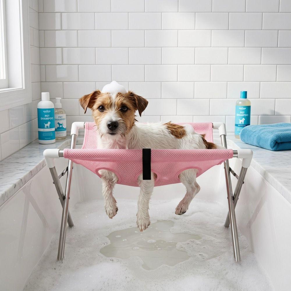 Foldable Pet Grooming Table Quick-Dry Mesh Pet Grooming Hammock Mesh Grooming Platform Home Use