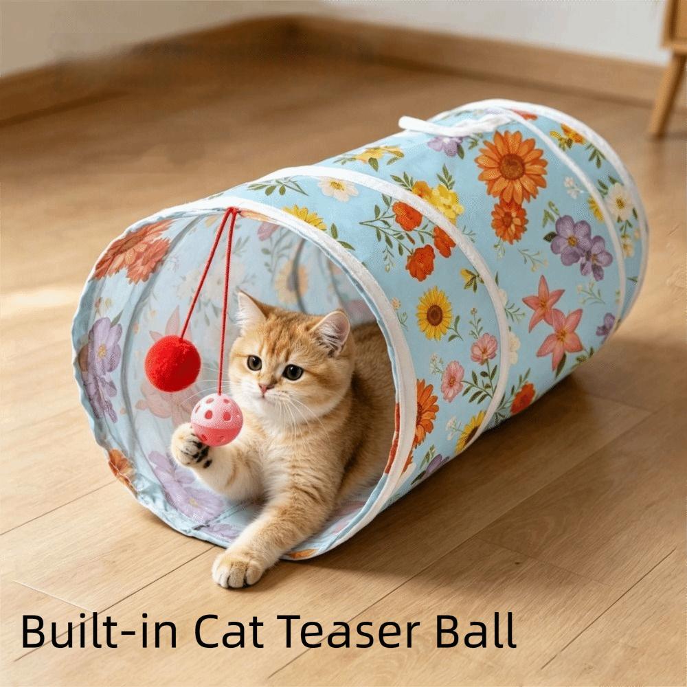 S-Shape Cat Tunnel House Foldable Rabbit Peekaboo Hideout 3 Way Cat Tubes Summer/Winter Style